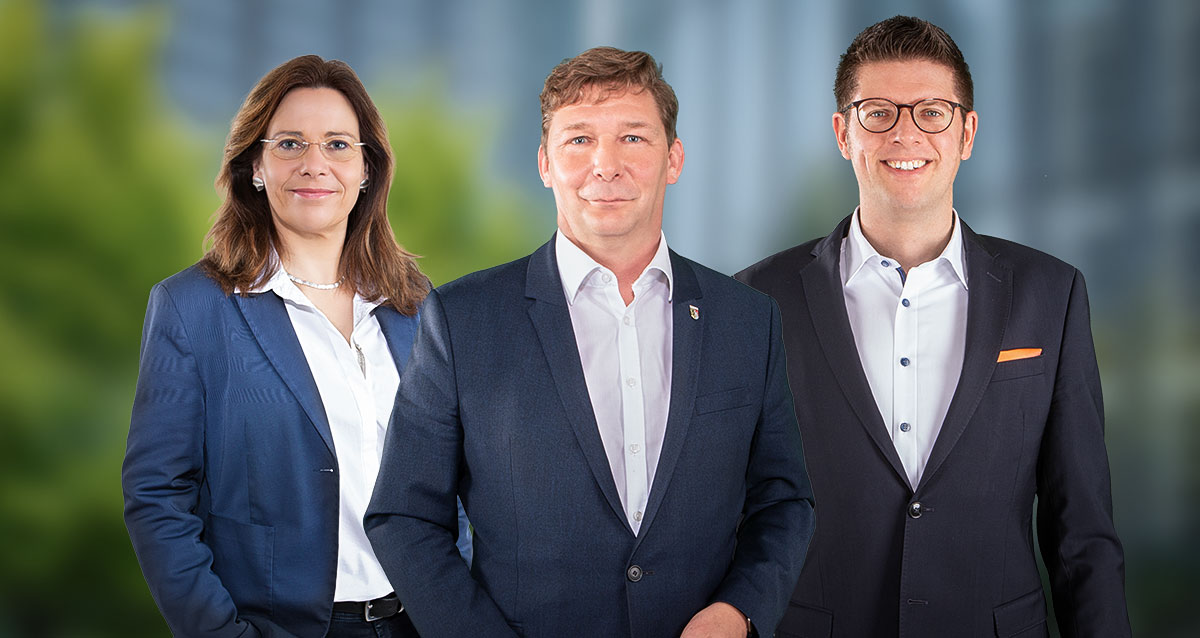 Bürgermeisterin Daniela Ritzerfeld, Bürgermeister Axel Fuchs und Stephan Muckel