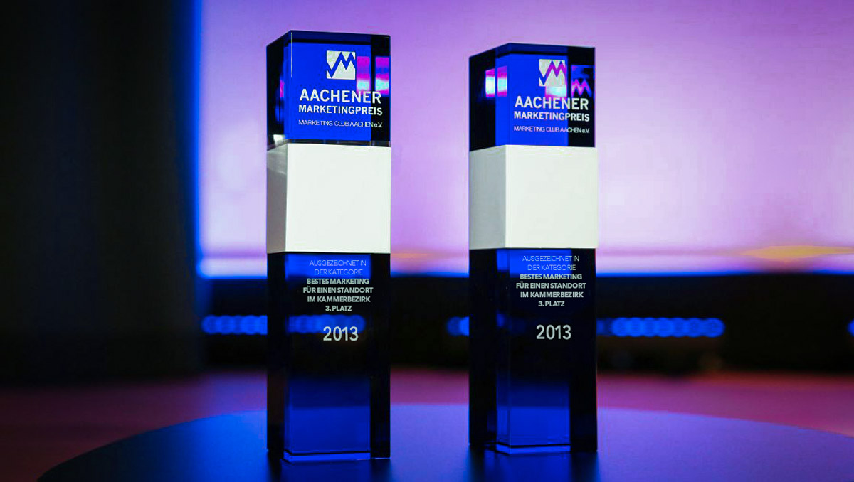 3. Platz in der Kategorie: "Bestes Marketing für einen Standort" beim Aachener Marketingpreis 2013 des Marketing Club Aachen e.V.